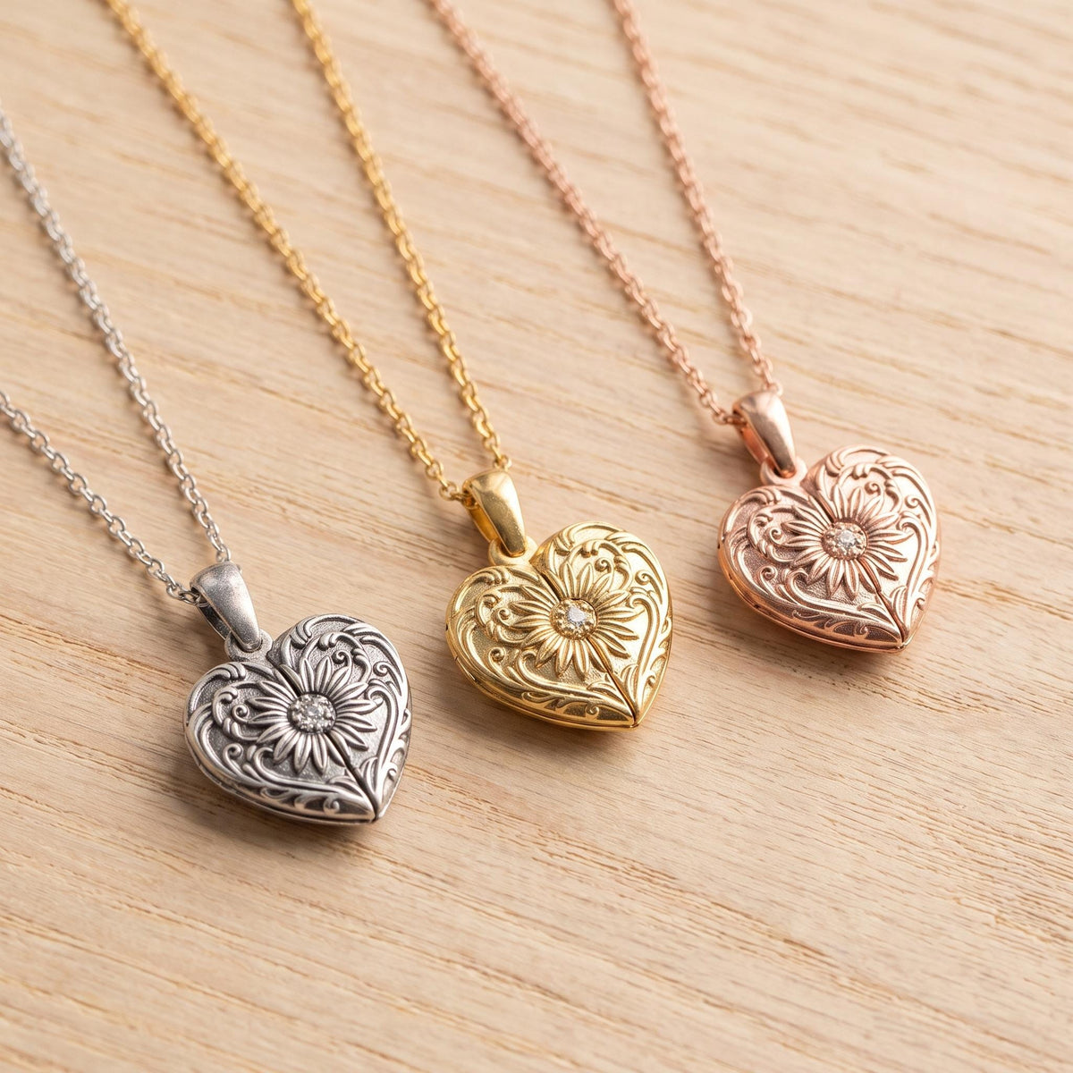 Custom Vintage Photo Locket Necklace with Heart Wings photo 5