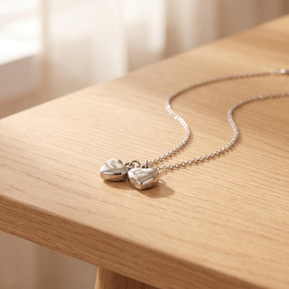 Personalized Name Double-Heart Urn Necklace for Ashes photo 7
