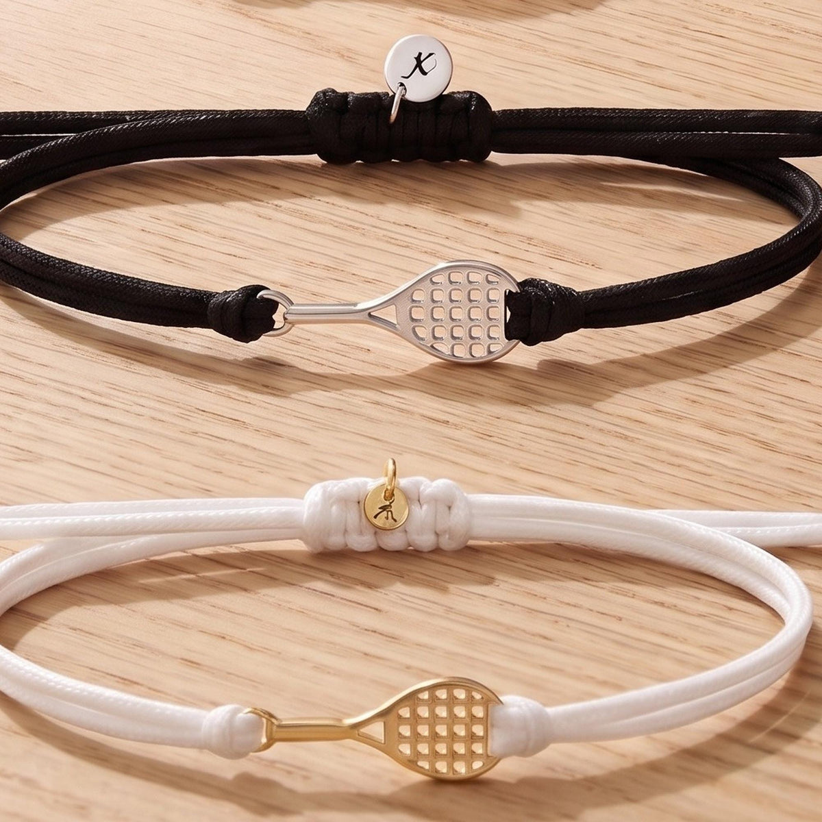 Personalized Tennis Racket Bracelet with Initial photo 4