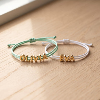 Personalized 3D Bubble Letter Cord Bracelet photo 7