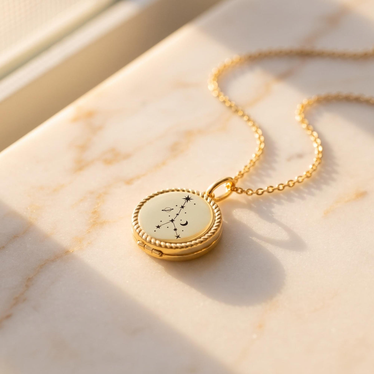Personalized 4 Photo Constellation Locket Necklace photo 4