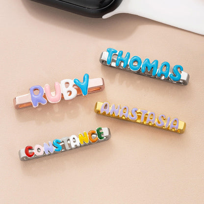 Personalized Enamel Bubble Letter Watch Band Charm photo 4