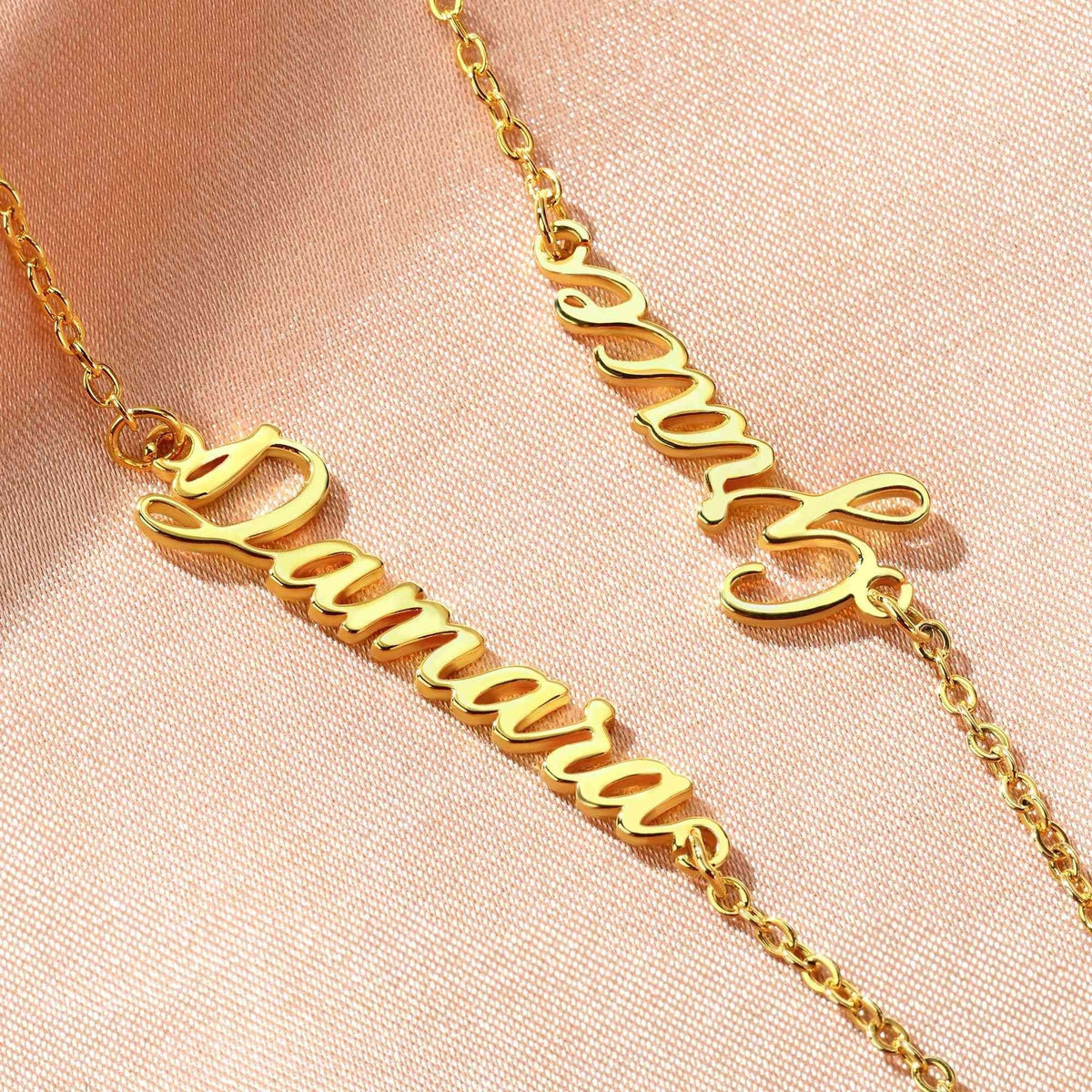 Sideways Name Photo Projection Necklace photo 6