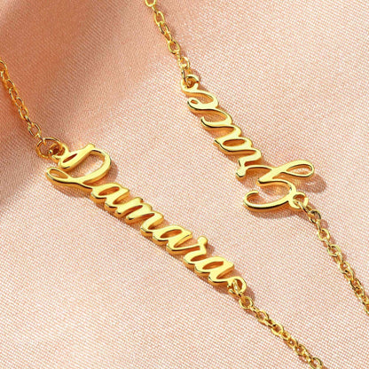 Sideways Name Photo Projection Necklace photo 6