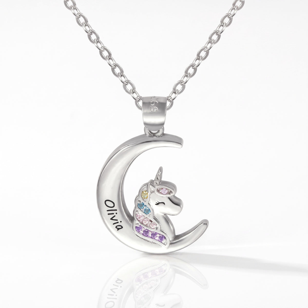 custom name unicorn crescent moon necklace personalized name unicorn necklace unicorn lover custom jewelry unicorn enthusiast gift