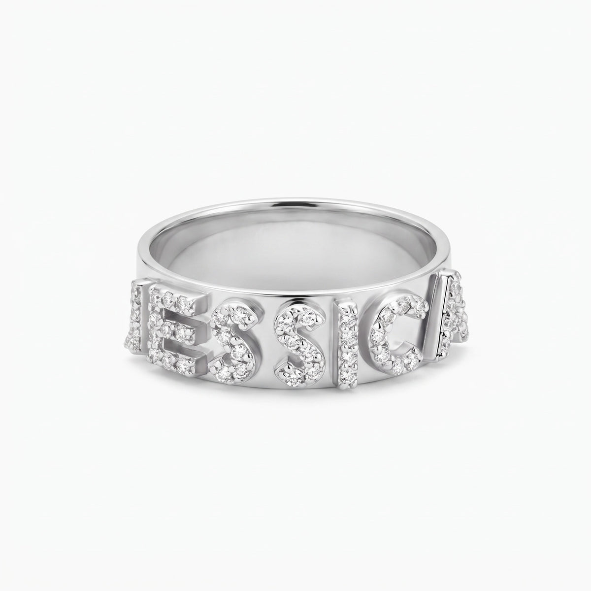 custom name ring with zirconia stones womens name ring in 925 sterling silver personalized name ring boyfriends name ring for her