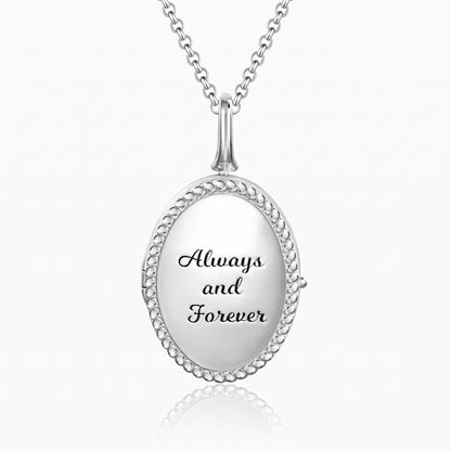 personalized oval locket necklace