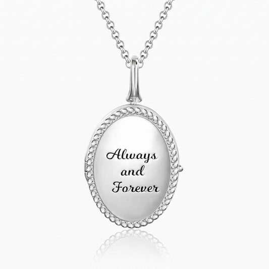 personalized oval locket necklace