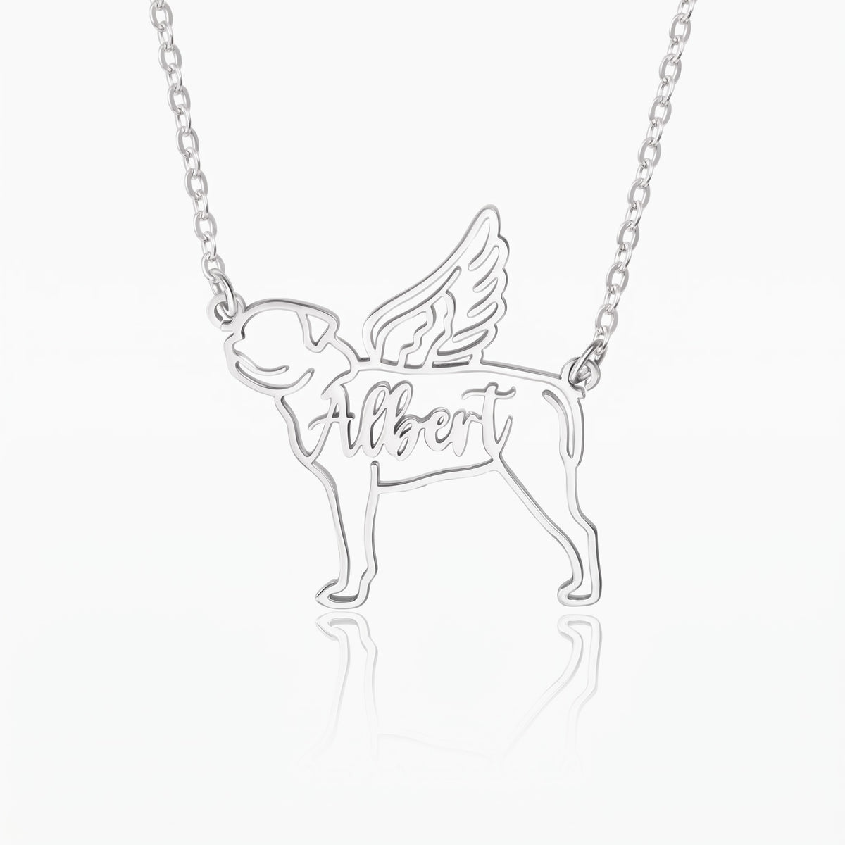 personalized dog necklac with angel wings