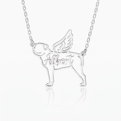 personalized dog necklac with angel wings