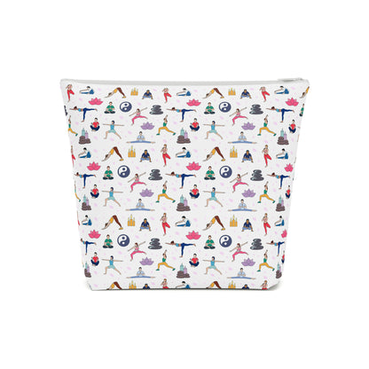 Yoga Print Cotton Cosmetic Bag/Makeup Organizer & Travel Pouch