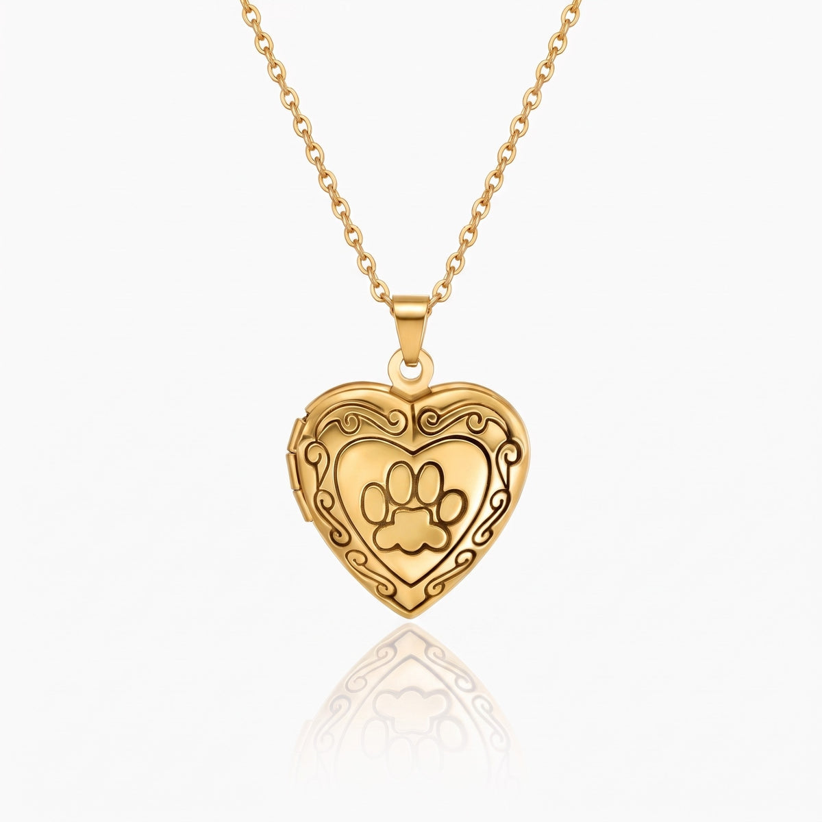 personalized pet paw heart locket necklace