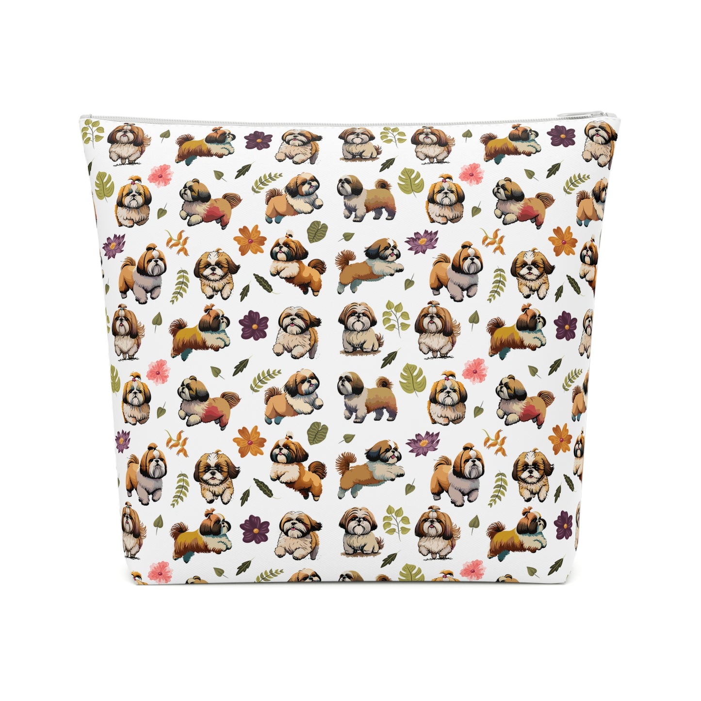 Shih Tzu Print Cotton Cosmetic Bag/Makeup Travel Pouch