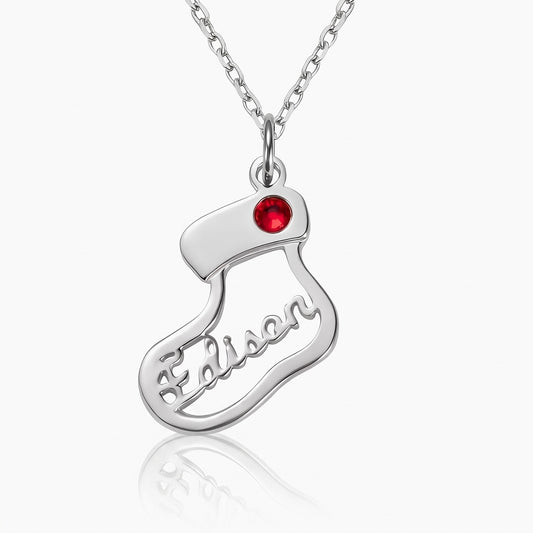 customized christmas stocking name necklace