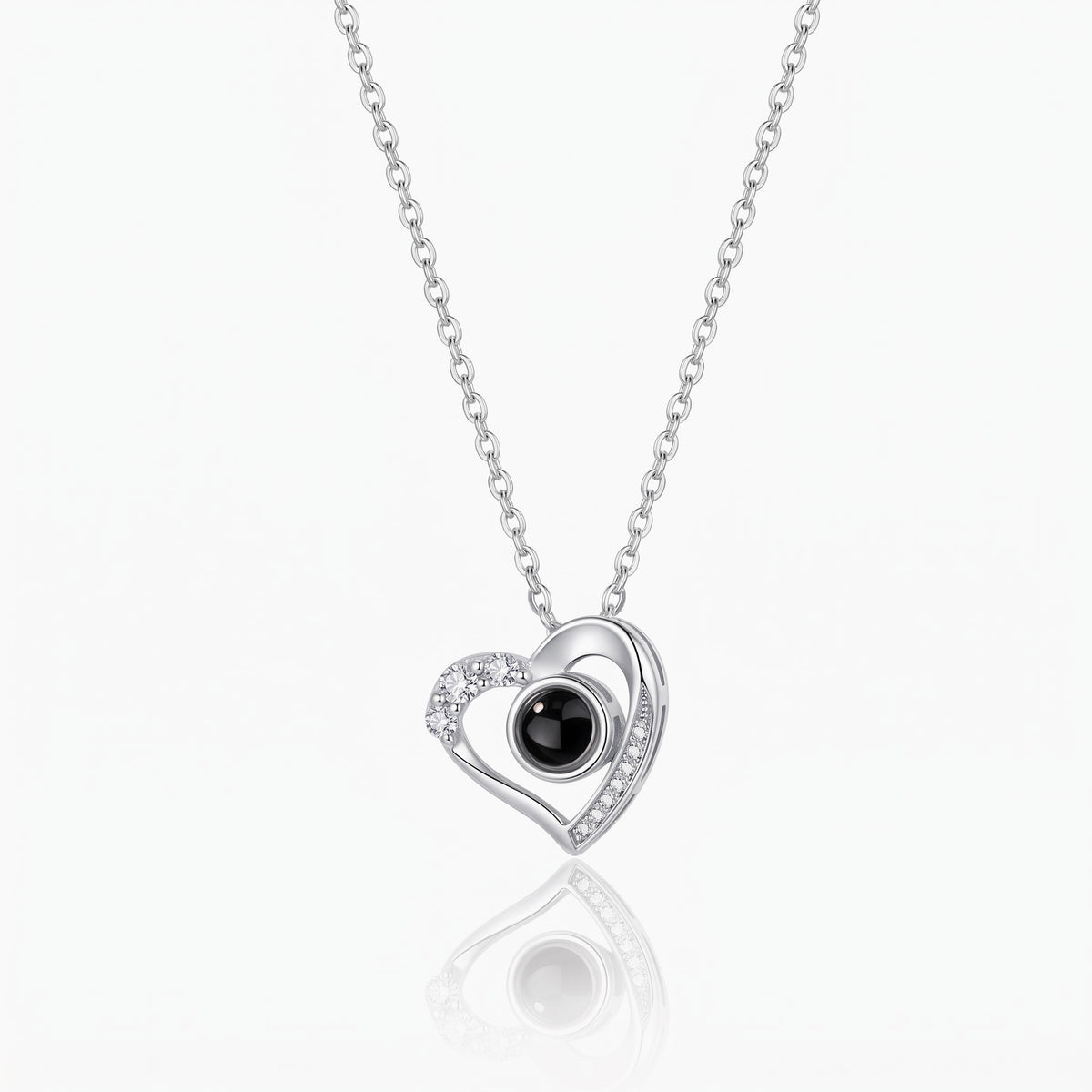 custom love heart photo projection necklace