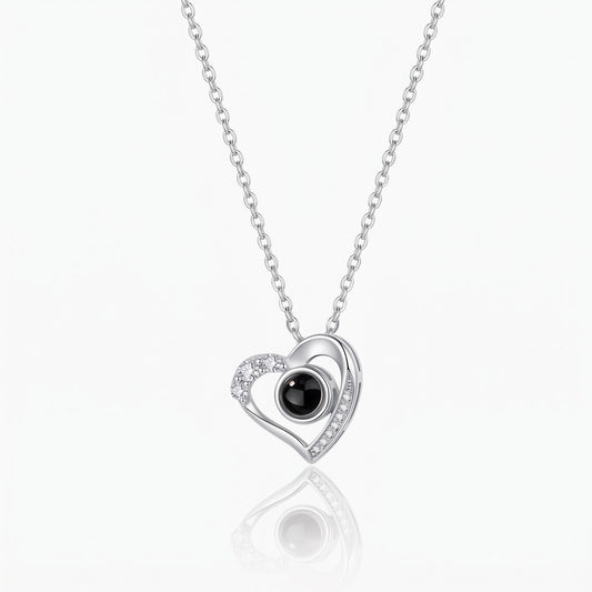 custom love heart photo projection necklace