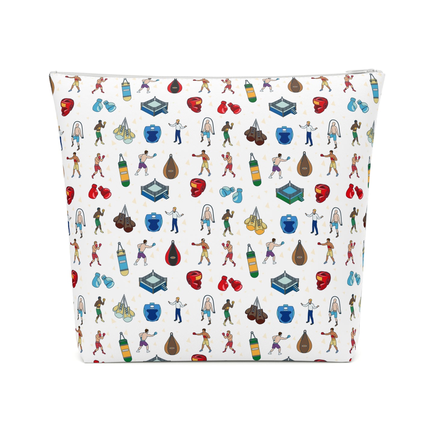 Boxing Print Cotton Cosmetic Bag/Makeup Organizer & Travel Pouch