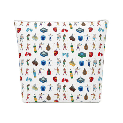 Boxing Print Cotton Cosmetic Bag/Makeup Organizer & Travel Pouch