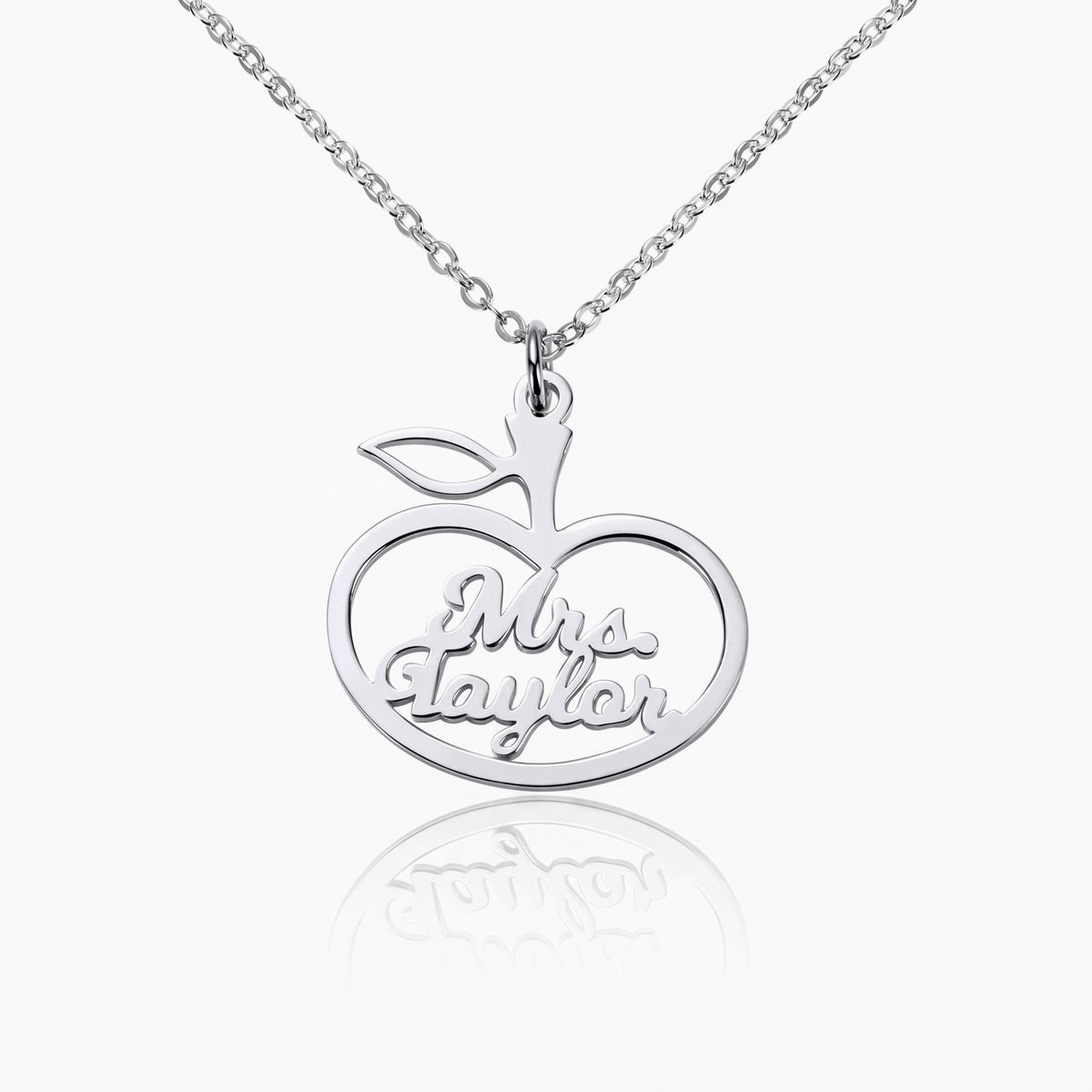 personalized name apple necklace