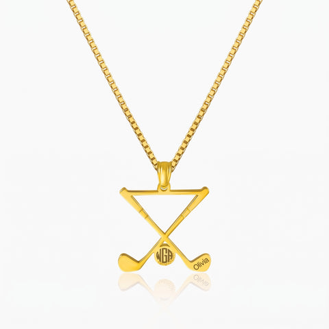 Custom Monogram Golf Club Necklace