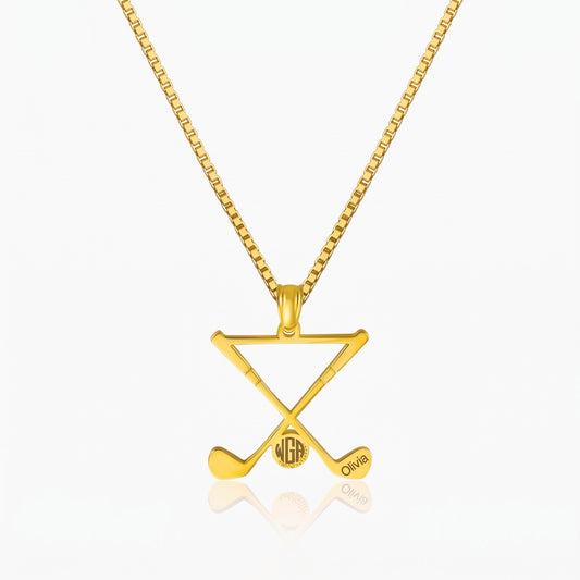 custom golf stick sport necklace