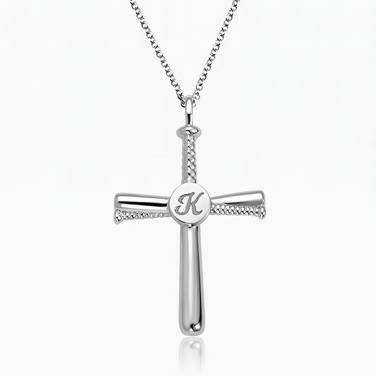 personalized baseball bat cross necklace 1