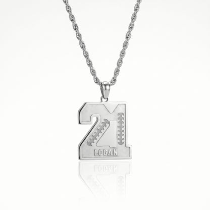 personalized football number necklace