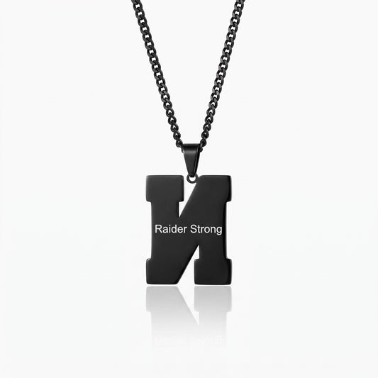 personalized initial football necklace