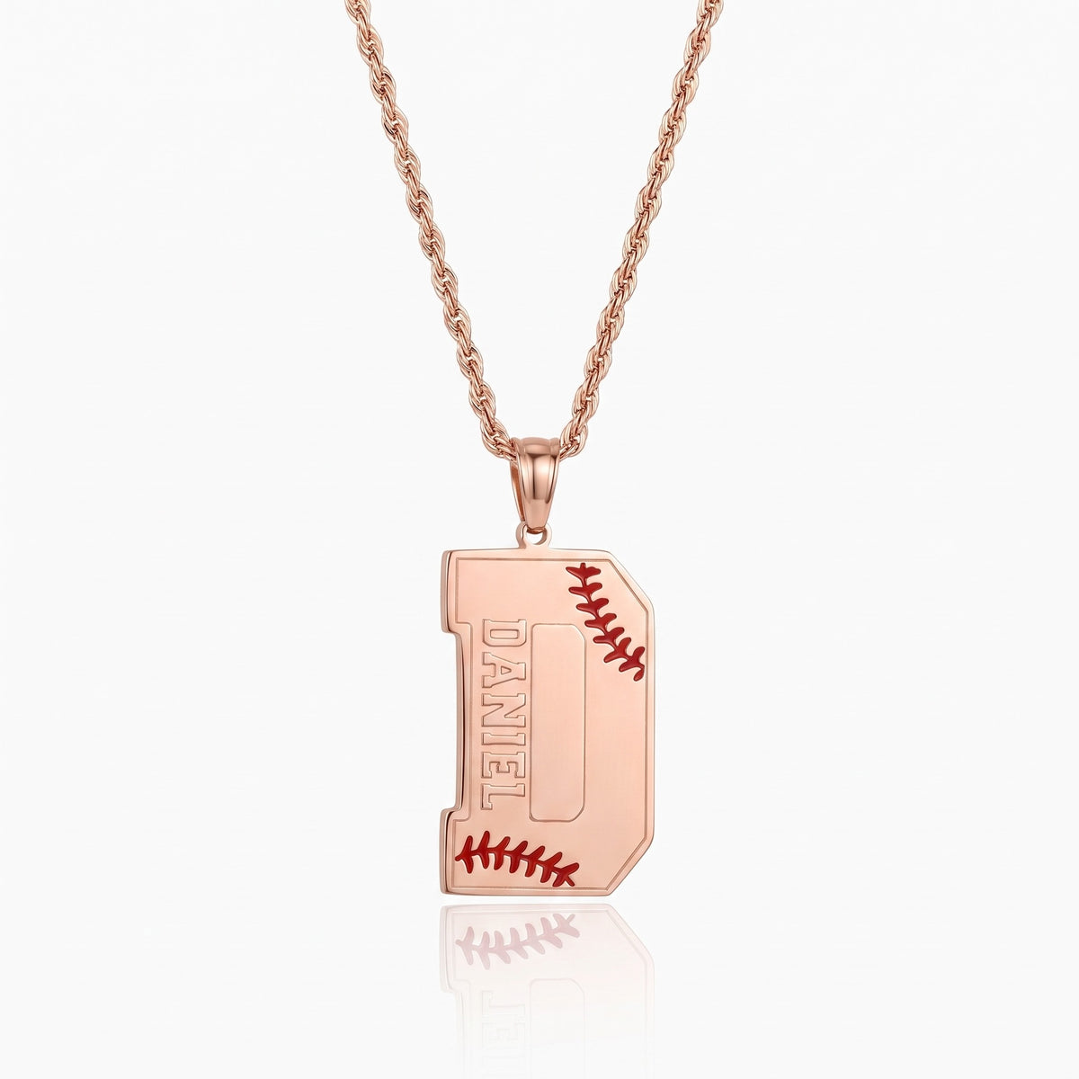 custom name baseball initial necklace