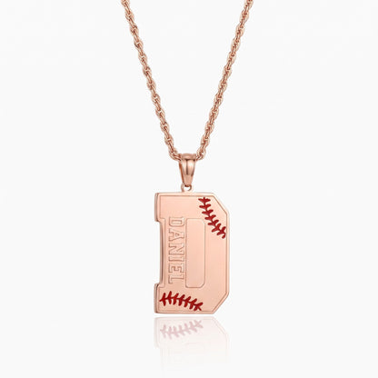 custom name baseball initial necklace