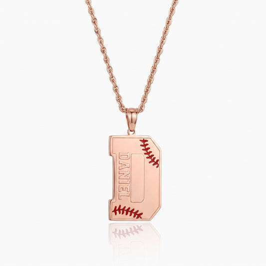 custom name baseball initial necklace