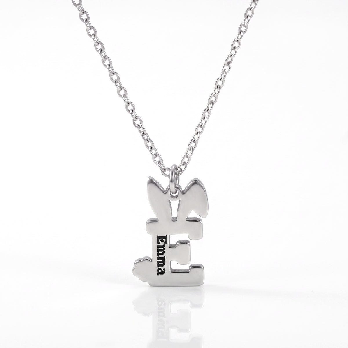 custom initial easter bunny letter necklace