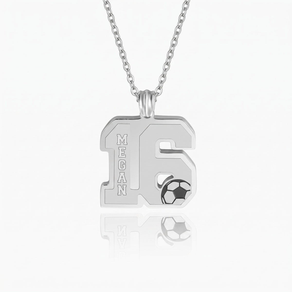 custom name soccer number necklace