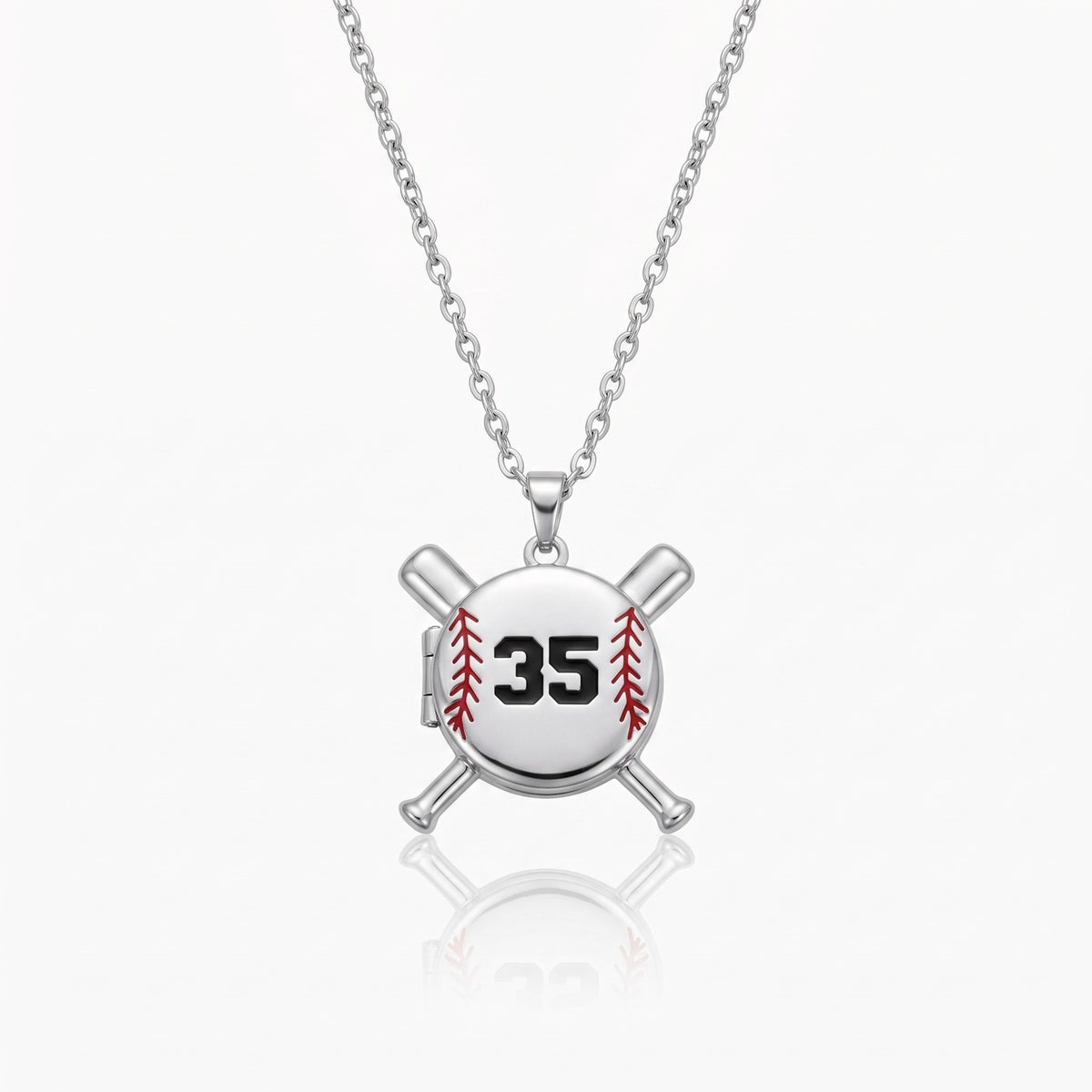 personalized baseball locket necklace