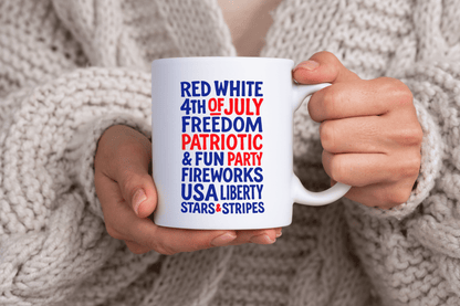 4th of July Words 11oz Ceramic Mug