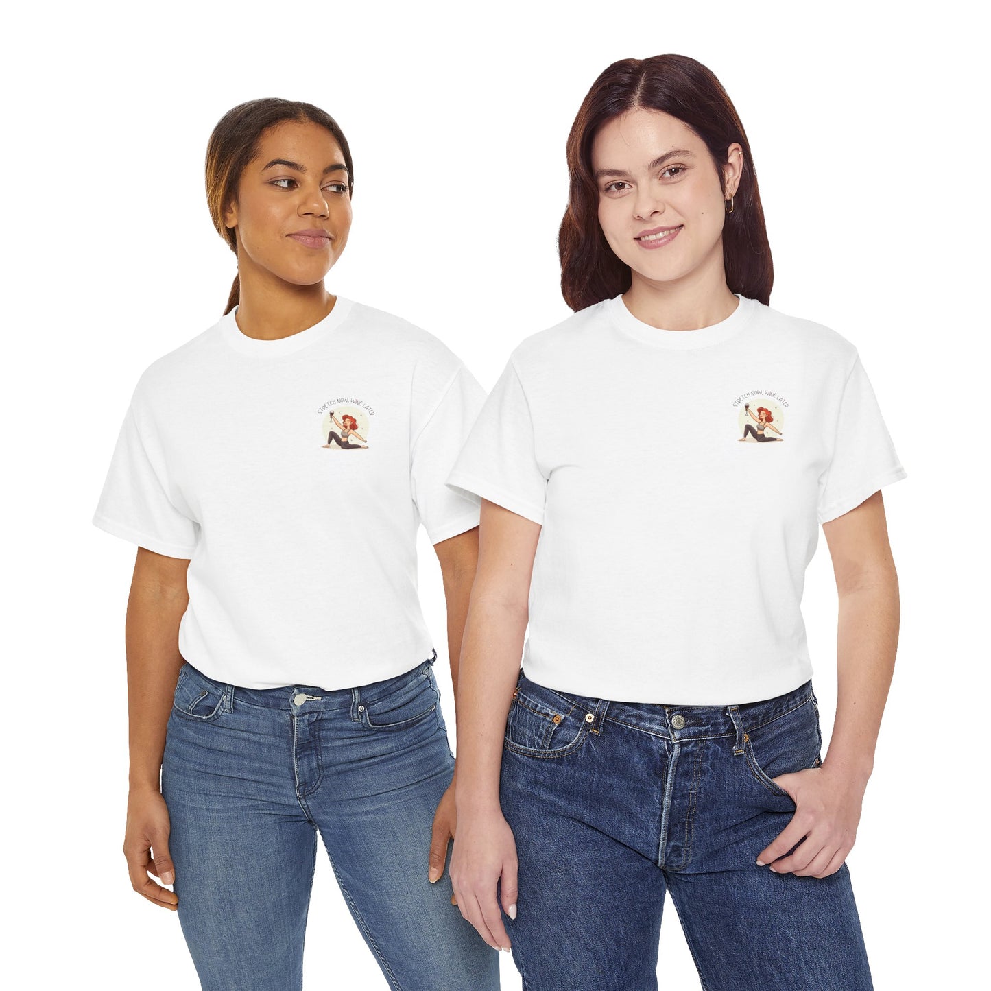 Stretch Now Wine Later Graphic T-Shirt (Ginger)