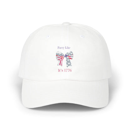 "Party Like It's 1776" 4th of July Bow Classic Cotton Dad Cap