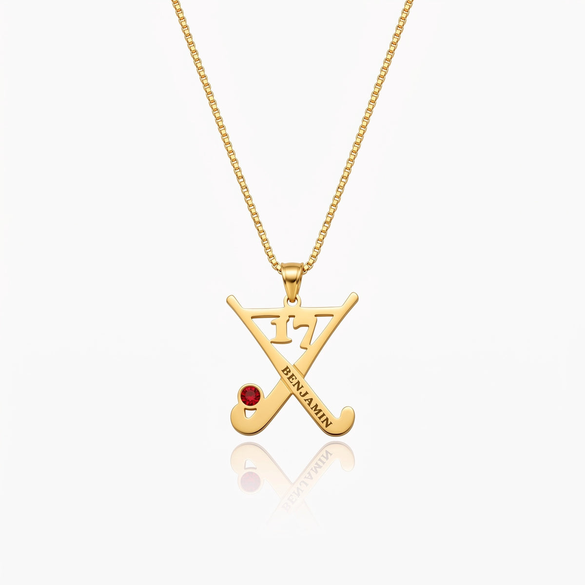personalized ice hockey goalie necklace