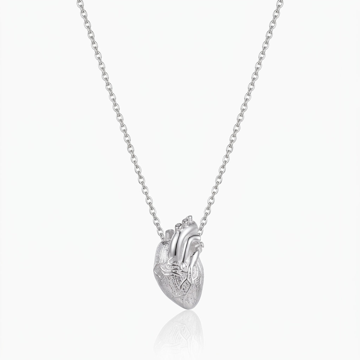personalized anatomical heart necklace and earrings