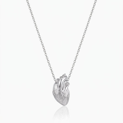 personalized anatomical heart necklace and earrings