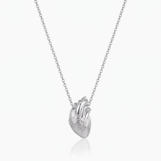 personalized anatomical heart necklace and earrings