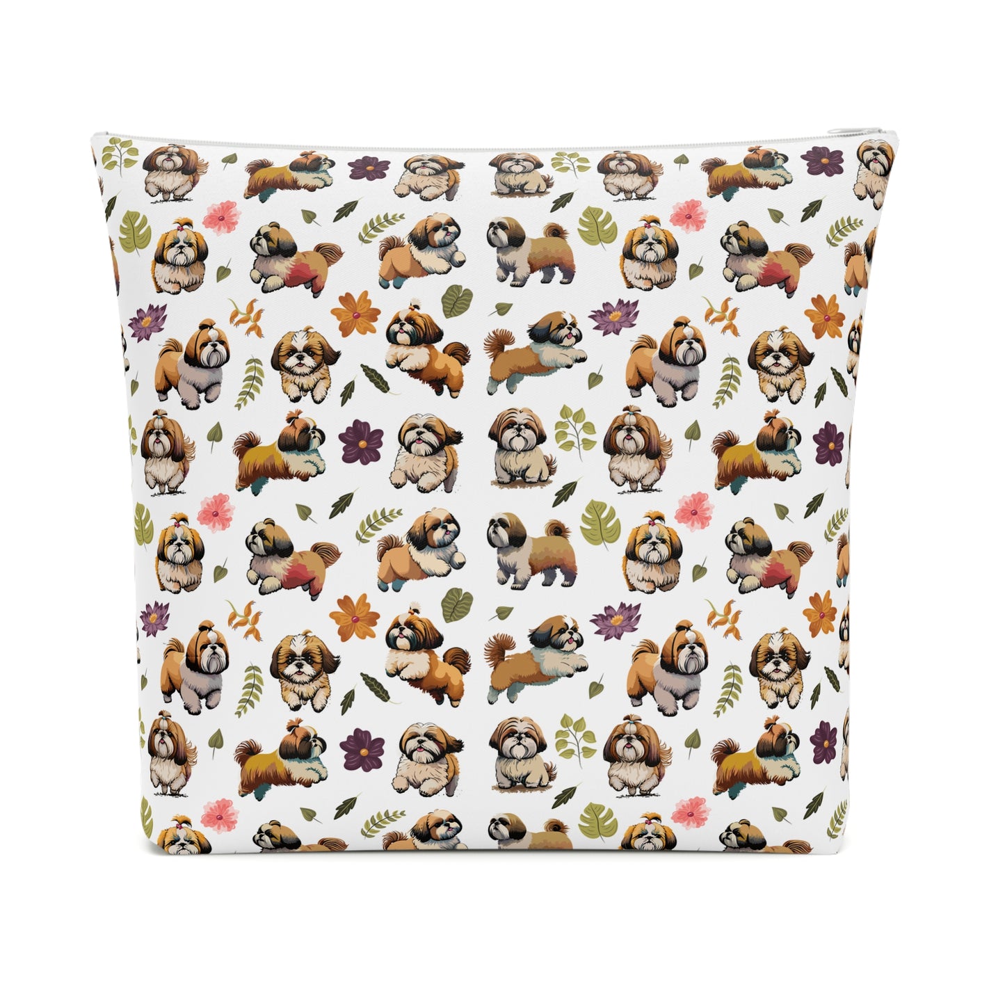Shih Tzu Print Cotton Cosmetic Bag/Makeup Travel Pouch