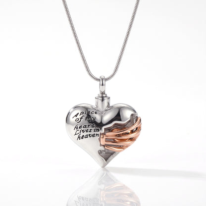personalized rib heart urn necklace
