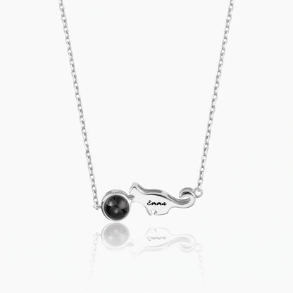 personalized projection cat necklace with picture