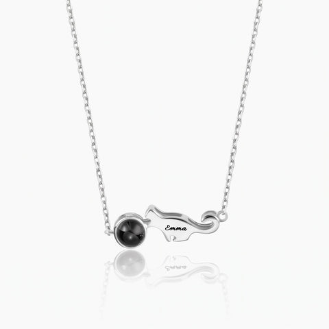 Personalized Projection Cat Necklace with Picture