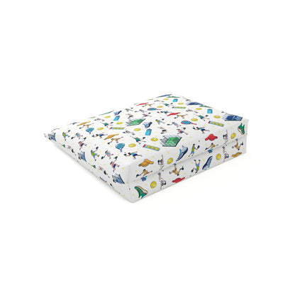 Padel Print Cotton Cosmetic Bag/Makeup Organizer & Travel Pouch
