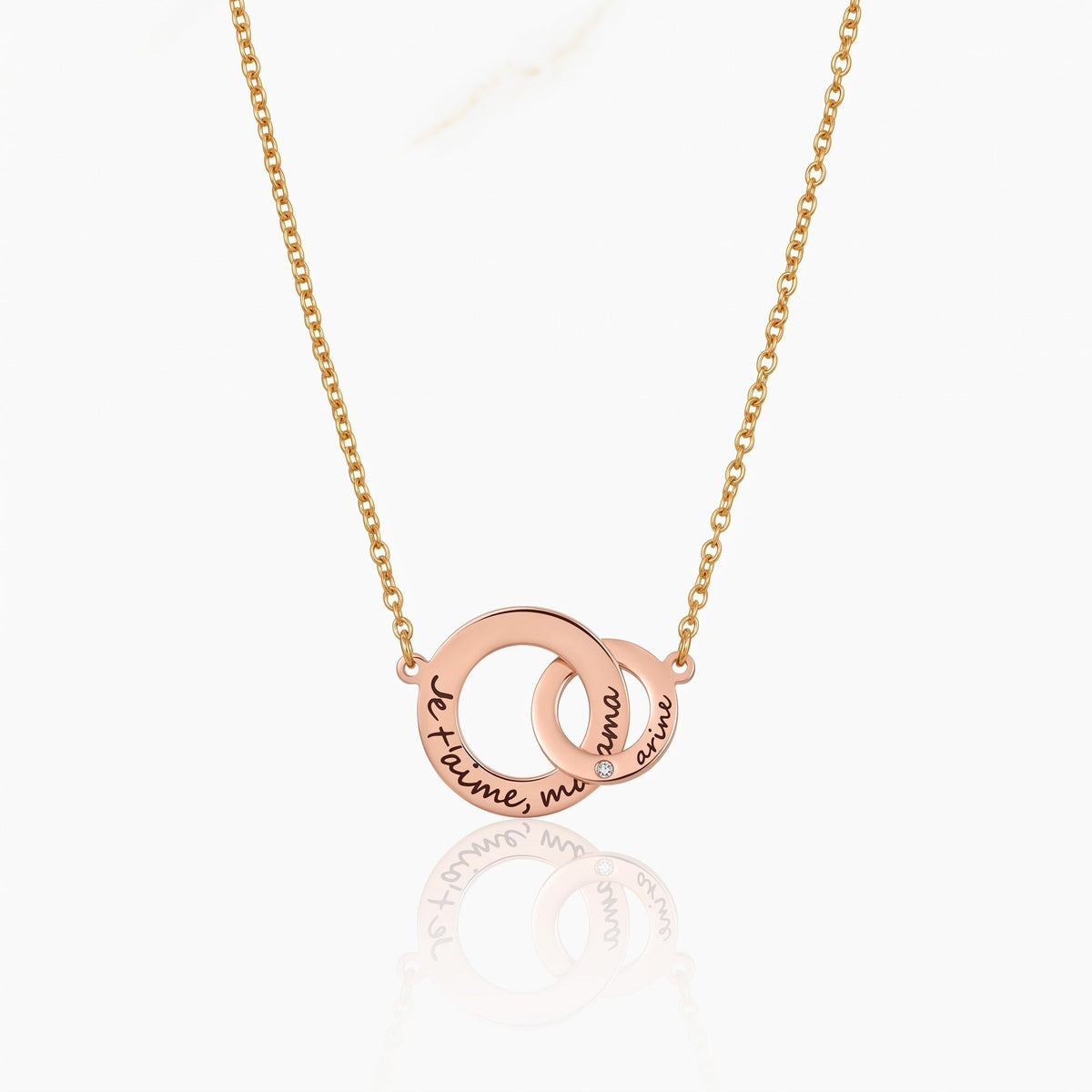 custom engraved interlocking circle necklace