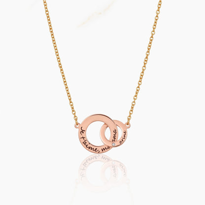 custom engraved interlocking circle necklace