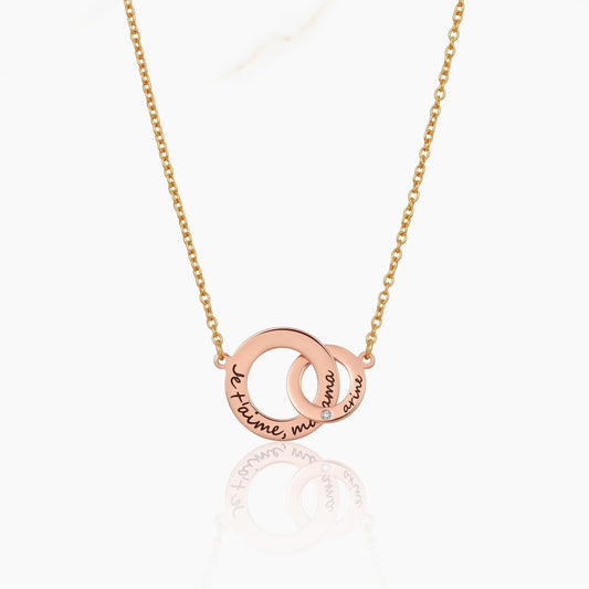 custom engraved interlocking circle necklace
