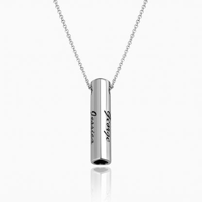 matching double heart bar necklace
